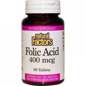 Фолиевая кислота Natural Factors Folic Acid 400 mcg 90 Tabs (914109)