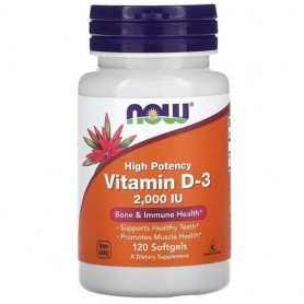Витамин D NOW Foods Vitamin D-3 2000 IU 120 Softgels (862764)
