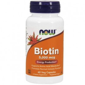 Биотин NOW Foods Biotin 5000 mcg 60 Veg Caps (861848)