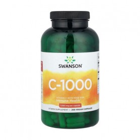 Витамин C Swanson Vitamin C With Rose Hips с шиповником, 1000 мг, 250 капсул