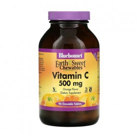 Витамин С Bluebonnet Nutrition Earth Sweet Chewable Vitamin С 500 мг, со вкусом апельсина, 90 жевательных таблеток