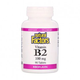 Витамин B2 (Рибофлавин) Natural Factors Vitamin B2, 100 мг, 90 таблеток