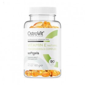 Витамин E OstroVit Vitamin E Natural Tocopherols Complex Softgels, 90 желатиновых капсул
