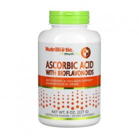 Аскорбиновая кислота NutriBiotic Ascorbic Acid с биофлавоноидами в порошке, 227 г