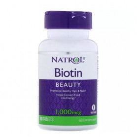 Биотин Natrol Biotin 1000 мкг, 100 таблеток