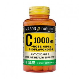 Витамин С Mason Natural Vitamin C Plus Rose Hips And Bioflavonoids Complex с шиповником и биофлавоноидами, 1000 мг, 60 таблеток