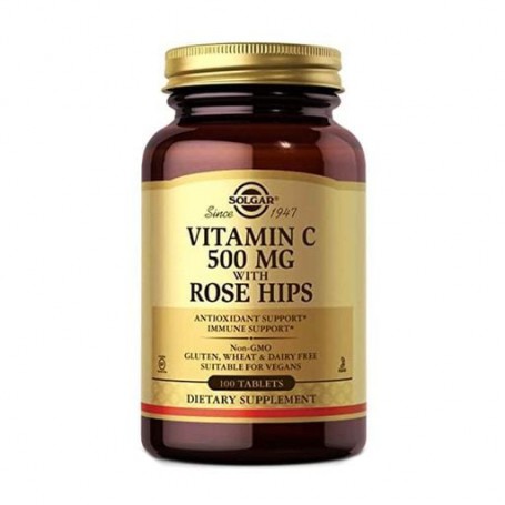 Витамин C Solgar Vitamin C with Rose Hips с шиповником 500 мг, 100 таблеток