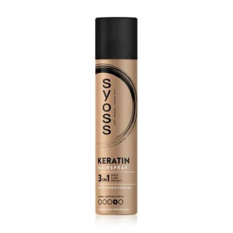 Лак для волос SYOSS Keratin Hairspray фиксация 4 (экстрасильная), 300 мл