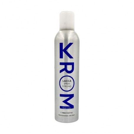 Лак для моделирования волос Krom Strong Spray сильной фиксации, с протеинами шелка, 400 мл