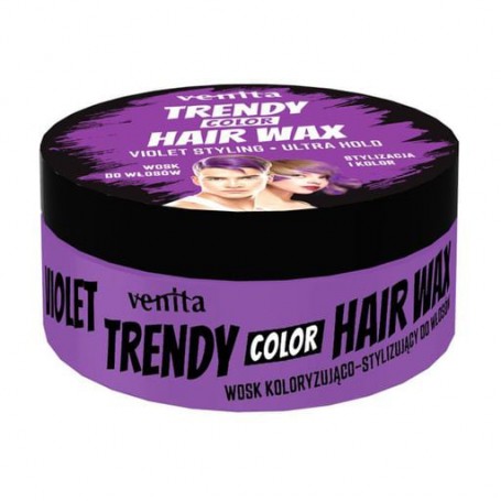 Окрашивающий воск для стилизации волос Venita Trendy Color Hair Wax, Violet, 75 г