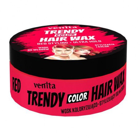 Окрашивающий воск для стилизации волос Venita Trendy Color Hair Wax, Red, 75 г