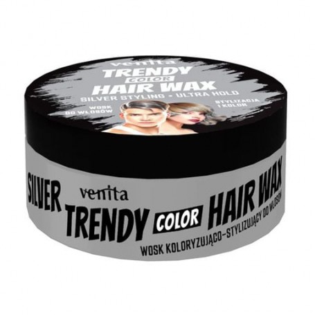 Окрашивающий воск для стилизации волос Venita Trendy Color Hair Wax, Silver, 75 г