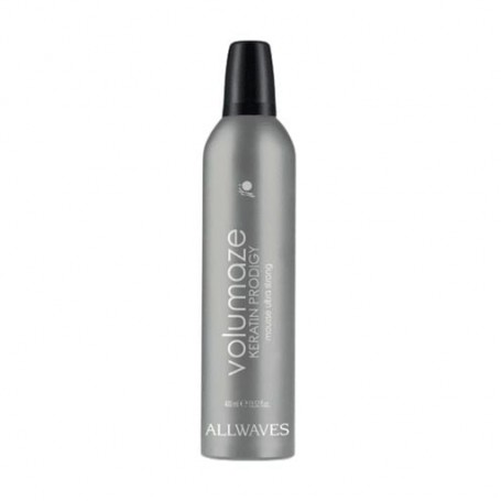 Мусс для объема волос Allwaves Volumaze Keratin Prodigy Mousse ультрасильной фиксации, 400 мл