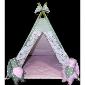 Вигвам Хатка комплект Балерины со стеганным ковриком - Большой 150*150 см (1180848)