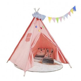 Детская игровая палатка вигвам RIAS KRO-160 с деревянным каркасом 130x120x120 см Pink (3_07161) (1590908)