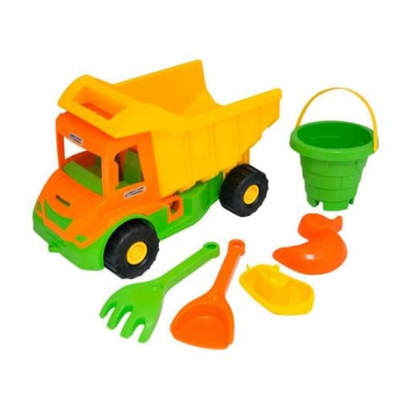 Детская игрушка Tigres Multi Truck Грузовик с набором для песка, 29*38*20 см, от 1 года, 6 элементов (39930)