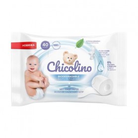 Биоразлагаемая влажная туалетная бумага для взрослых и детей Chicolino Biodegradable, 16*40 шт