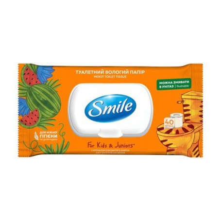 Детская влажная туалетная бумага Smile For Kids &amp Juniors, 40 шт