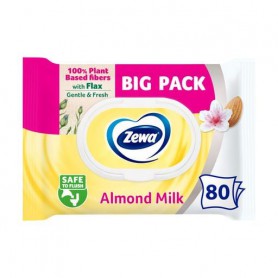 Туалетная влажная бумага Zewa Almond Milk, 80 шт