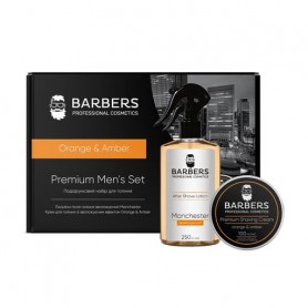 Мужской подарочный набор для бритья Barbers Orange &amp Amber Premium Men&39s Set (лосьон после бритья, 250 мл + крем для бритья