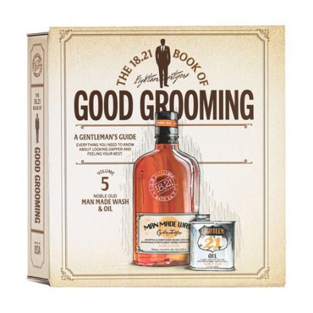 Подарочный мужской набор 18.21 Man Made Book Of Good Grooming Gift Set, Noble Oud (гель, 532 мл + масло, 60 мл)