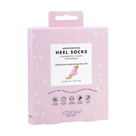 Увлажняющая маска-носки для пяток VOESH Moisturizing Heel Socks Pink розовая, 1 пара
