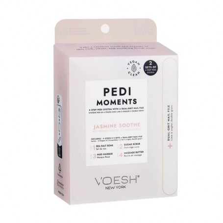 Набор для педикюра VOESH Pedi Moments Duo Jasmine Soothe (морская соль, 2*35 г + скраб, 2*20 г + маска, 2*20 г + масло, 2*15. 5 