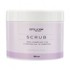 Гель-скраб для тела Epilax Silk Touch Bubble Gum Scrub с маслом ши и кофеином, 300 мл