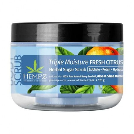 Сахарный скраб для тела Hempz Triple Moisture Fresh Citrus Herbal Sugar Scrub, 176 г