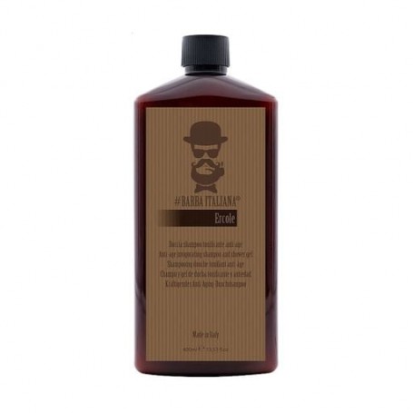 Антивозрастной мужской укрепляющий шампунь и гель для душа Barba Italiana Ercole Shampoo And Shower Gel, 400 мл