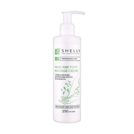Массажный крем для рук и ног Shelly Hand &amp Foot Massage Cream с маслом авокадо, экстрактами фукуса и календулы, 250 мл