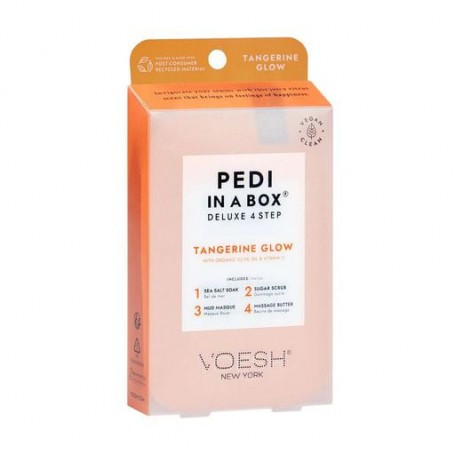 Набор для педикюра VOESH Pedi In A Box Deluxe 4 Step Tangerine Glow (морская соль, 35 г + скраб, 20 г + маска, 20 г + масло для 