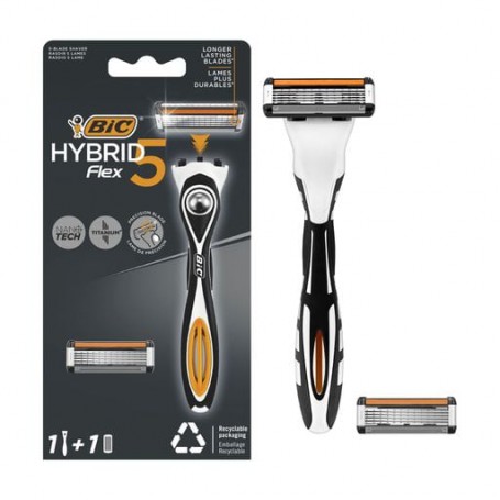 Станок для бритья BIC Flex5 Hybrid мужской со сменным картриджем, 5 лезвий