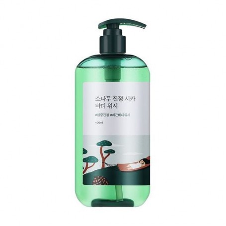 Успокаивающий гель для душа Round Lab Pine Cica Calming Body Wash с экстрактами сосны и центеллы, 400 мл