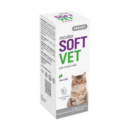 Лосьон для гигиены глаз ProVET SoftVet капли, для кошек и собак, 15 мл