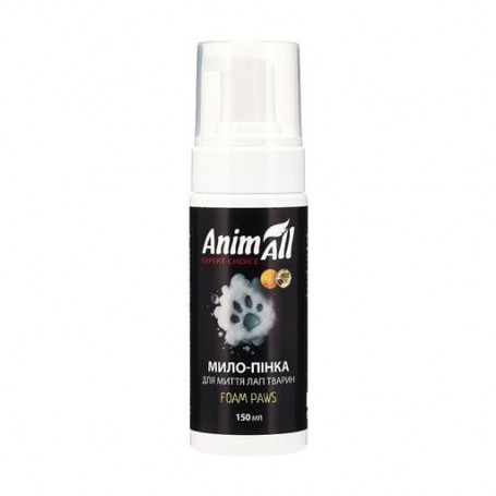 Мыло-пена для мытья лап животных AnimAll Foam Paws, 150 мл