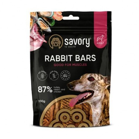 Лакомство для собак Savory Adult Rabbit Bars джерки, батончики с кроликом, 100 г