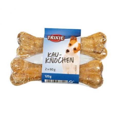Лакомство для собак Trixie кость прессованная с начинкой, 12 см, 2*60 г