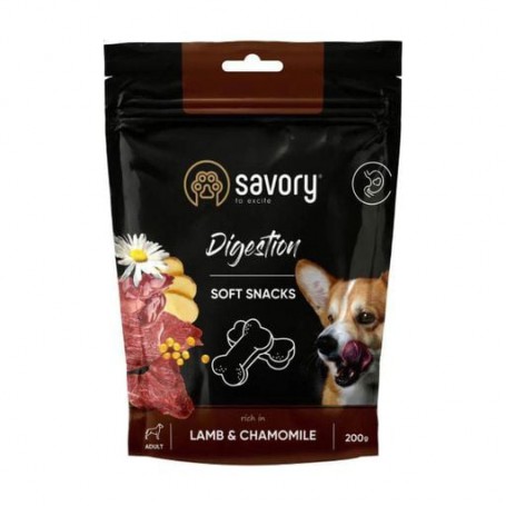 Лакомство для улучшения пищеварения собак Savory Digestion Soft Snacks Lamb &amp Chamomile с ягненком и ромашкой, 200 г