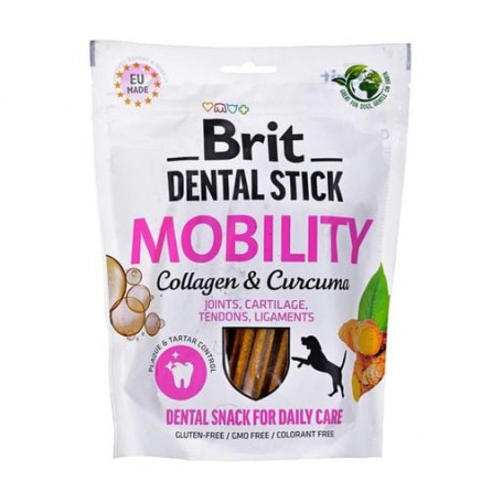 Лакомство для собак Brit Dental Stick Mobility коллаген и куркума, 251 г