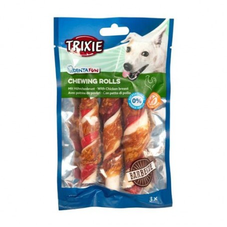 Лакомство для собак Trixie Denta Fun Chewing Rolls для чистки зубов, с барбекю курицей, 105 г