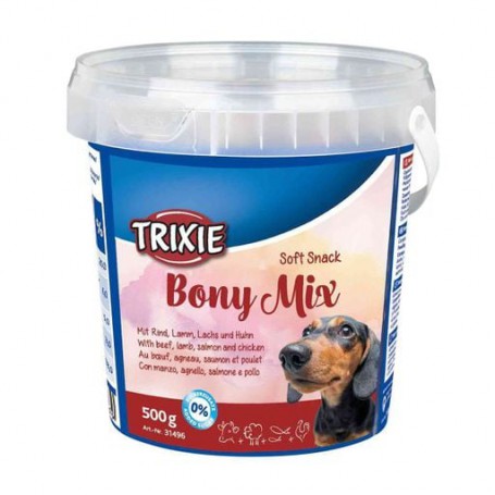Лакомство для собак Trixie Soft Snack Bony Mix с говядиной, ягненком, лососем и курицей, 500 г
