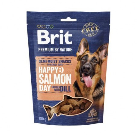 Лакомства для взрослых собак Brit Premium by Nature Semi-Moist Snacks полувлажные, с лососем и укропом, 180 г