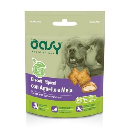 Лакомства для собак Oasy Treats с ягненком и яблоком, 80 г