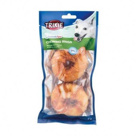 Лакомство для собак Trixie Denta Fun Chewing Ring с курицей, диаметр 6 см, 2*110 г