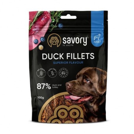 Лакомство для собак Savory Adult Duck Fillet джерки, филе индейки с уткой, 100 г