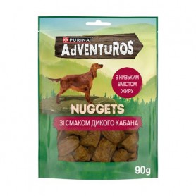 Лакомства для взрослых собак Adventuros Nuggets со вкусом дикого кабана, 90 г