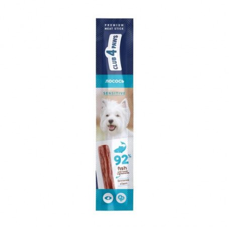Лакомство для собак Club 4 Paws Premium Мясная палочка для собак с чувствительным пищеварением, Лосось, 12 г