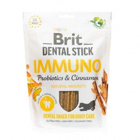 Лакомство для собак Brit Dental Stick Immuno пробиотики и корица, 251 г