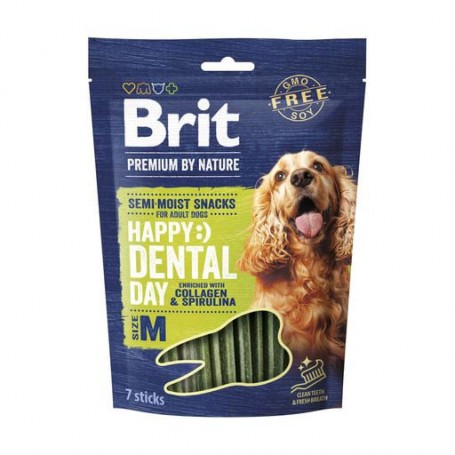 Лакомства для собак средних пород Brit Premium Dental Snacks M с коллагеном и спирулиной, 180 г